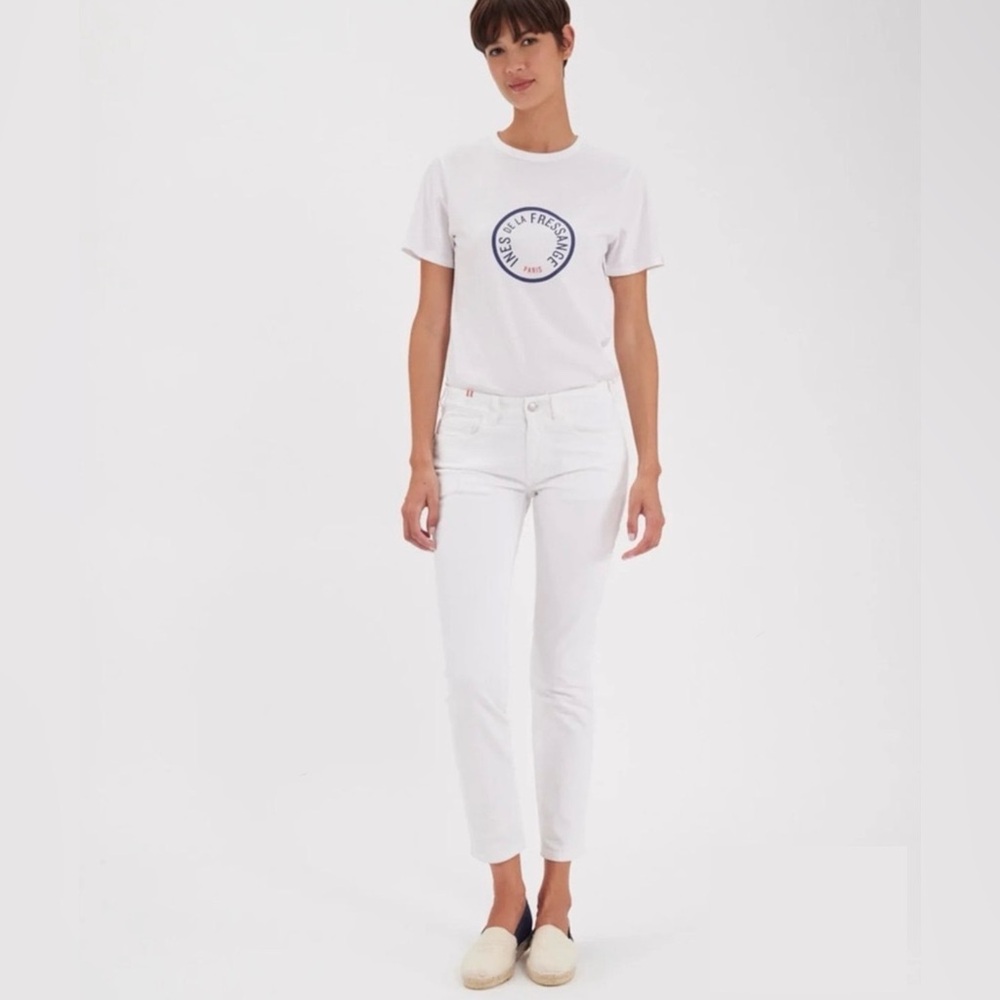 Atelier Notify Paris Bamboo 5 Pockets High Rise Skinny Leg White Jeans -25